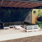 vidaXL 12-delige Loungeset met kussens grenenhout wit, Tuin en Terras, Tuinsets en Loungesets, Verzenden, Nieuw, Loungeset