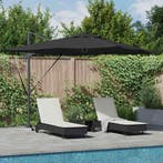 vidaXL Parasol Zwart 286 x 284 x 270 cm Aluminium en, Verzenden, Nieuw, 2 tot 3 meter