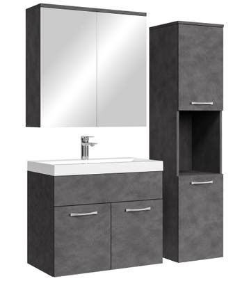 Badkamermeubel Set Montreal 60 cm Donker Grijs Badmeubel, Huis en Inrichting, Badkamer | Badkamermeubels, Verzenden, Nieuw, Wastafelkast