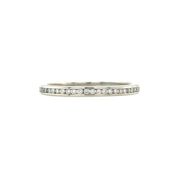 Witgouden alliance ring met diamant 14 karaat, Verzenden, Zo goed als nieuw, Goud