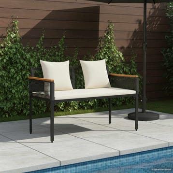vidaXL Tuinbank 2 -Seater 117 x 54 x 74.5 cm poly rattan, Verzenden, Nieuw, Rotan