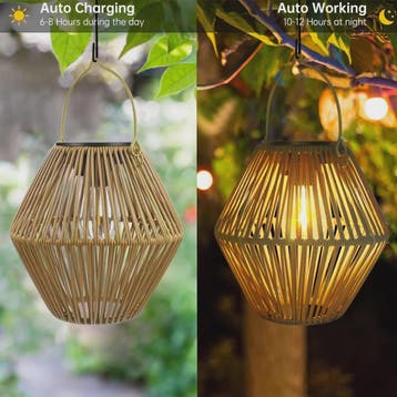 Zonne-energie Lantaarn voor Buiten - Waterdichte Hangende Ro, Huis en Inrichting, Lampen | Hanglampen, Verzenden, Nieuw