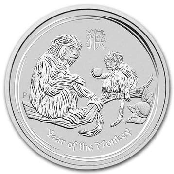 Lunar II - Year of the Monkey - 2 oz 2016 (34.368 oplage), Verzenden, Losse munt, Zilver