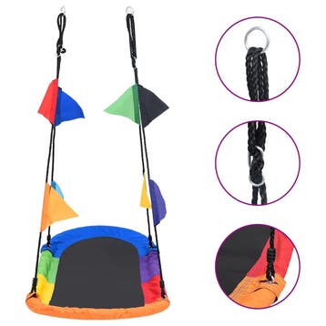 vidaXL Nestschommel met vlaggetjes 165x70 cm, Kinderen en Baby's, Speelgoed | Buiten | Speeltoestellen, Verzenden, Nieuw