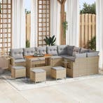 vidaXL Tuinbankenset 13 pcs Beige en Licht Grijs poly rattan, Tuin en Terras, Tuinsets en Loungesets, Verzenden, Nieuw, Rotan