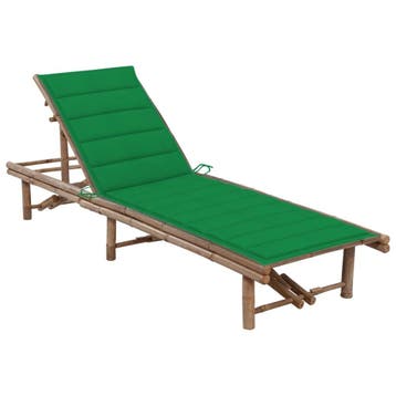 vidaXL Ligbed met kussen bamboe, Tuin en Terras, Ligbedden, Verzenden, Nieuw