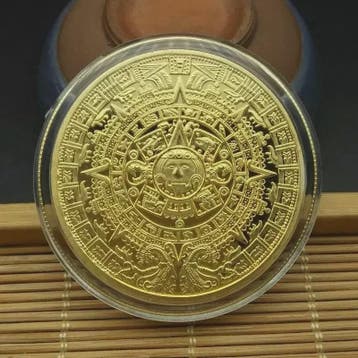 Maya Azteken Kalender Munt - Gouden & Zilveren Herdenkingsmu, Verzenden