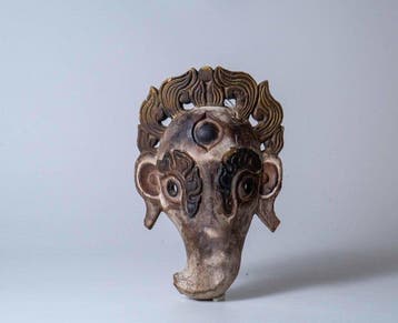 Mask - Nepal - 1960-1970 - Beschilderd masker van Ganesha, Antiek en Kunst