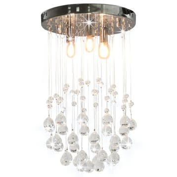 vidaXL Plafondlamp met kristallen kralen rond 3xG9, Verzenden, Nieuw