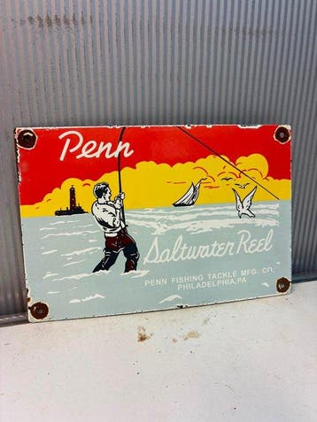 Penn Saltwater Reel – Fishing Tackle – Emaille Reclamebord -