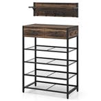 LIVSK Kapstok en Schoenenrek Set - Zwevende Plank - 7 Haken, Huis en Inrichting, Verzenden, Nieuw