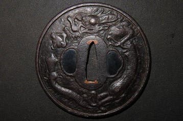 Katana - gesmeed ijzer - C5-767 Daito Dragon & TIger Tsuba -, Antiek en Kunst