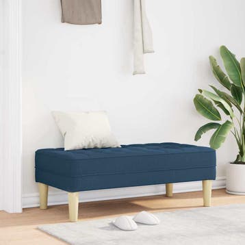 vidaXL Bank met kussen Blauw 113 x 57 x 39 cm Stof, Verzenden, Nieuw, Minder dan 150 cm