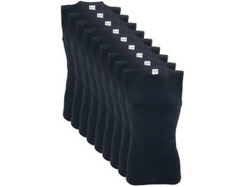 9 stuks SQOTTON® A-shirt - O-neck - mouwloos - Zwart, Verzenden