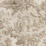AA029 - Verfijnde Toile de Jouy Taupe Tortora - Meubelstof -