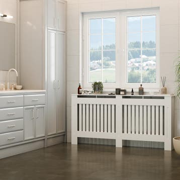 Radiatorombouw Vila, in lamellenontwerp, met plank, Verzenden, Nieuw