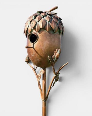 Beeldje - BIrdhouse - IJzer, Metaal, Antiek en Kunst