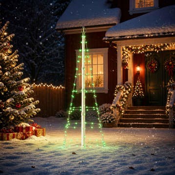 vidaXL LED Kerstboom 180 cm 168 LEDs Meerkleurig ijzer, Diversen, Verzenden, Nieuw