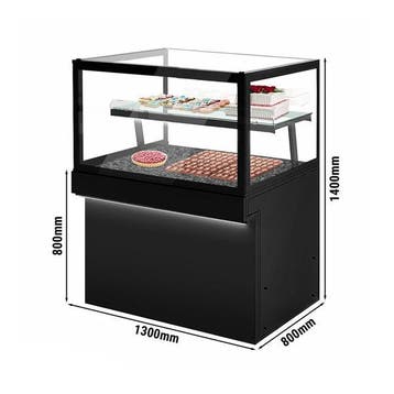 GGM Gastro | Gebaksvitrine TORONTO - 1300x800mm - zwart - |, Verzenden, Nieuw in verpakking