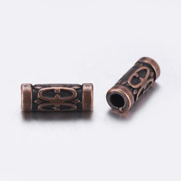 20 x metalen buis kraal 13 x 5mm gat: 2,5mm rood koper kl..., Ophalen of Verzenden, Nieuw, Kraal