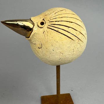 Ewa Budzowska - NO RESERVE- BIRD- (decorated 24 carat gold)