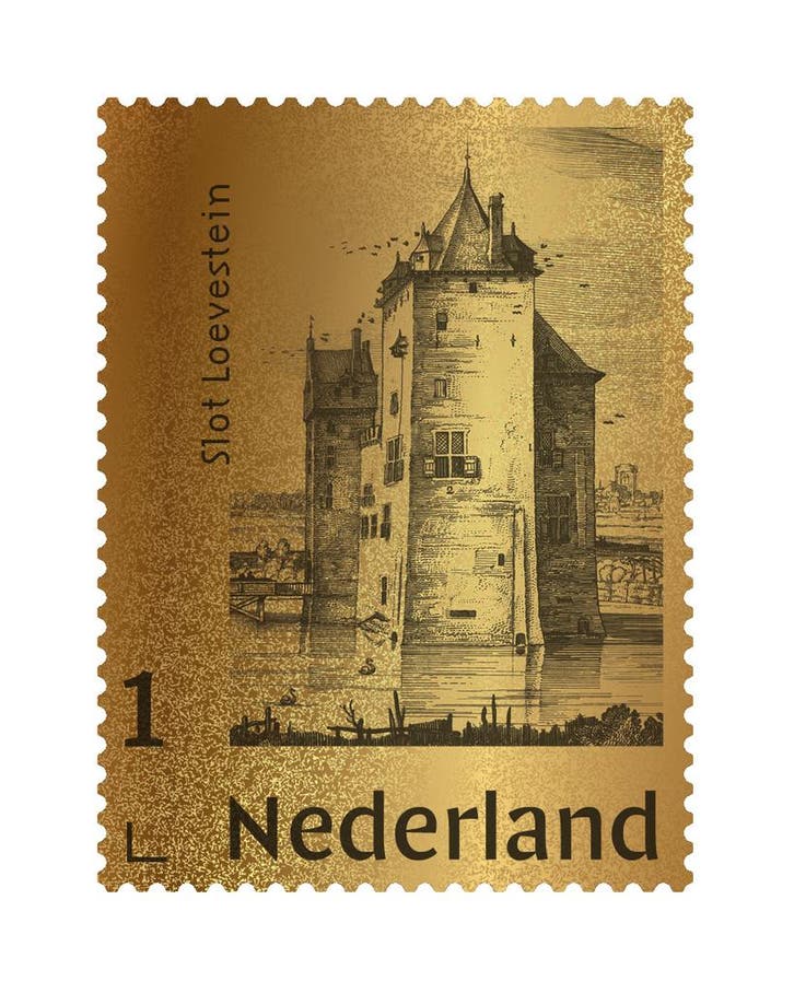 Gouden Postzegel Slot Loevestein, Postzegels en Munten, Postzegels | Nederland, Verzenden