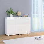 vidaXL Dressoir 107x35x80,5 cm hoogglans wit, 100 tot 150 cm, Verzenden, Nieuw, 25 tot 50 cm