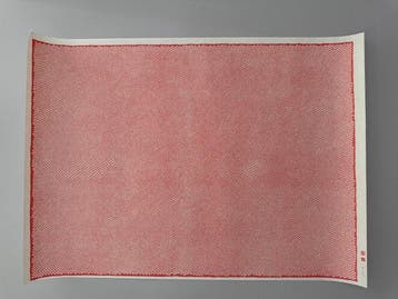Antique Japanese Hand-Printed Chiyogami Paper with Red