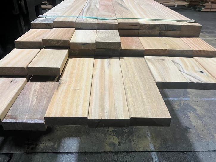 Hardhout–Piquia– terrasdelen–vlonderdelen-balken-32x115 mm, Doe-het-zelf en Verbouw, Hout en Planken, Overige houtsoorten, 250 tot 300 cm