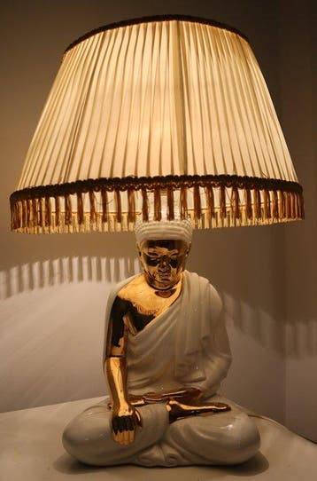 Lamp - Keramiek, Textiel - Hollywood Regency