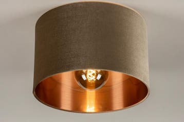 Rietveld Plafondlampen - Zwart, Taupe, Roodkoper - Stof, Met, Huis en Inrichting, Lampen | Plafondlampen, Verzenden, Nieuw