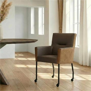 Leren eetkamerstoel Lucky Duo, Ophalen of Verzenden, Nieuw, Leer, Bohemian, Industrieel, Modern, Scandinavisch