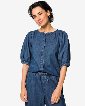 HEMA Damesblouse Suzy donkerblauw, Verzenden, Nieuw