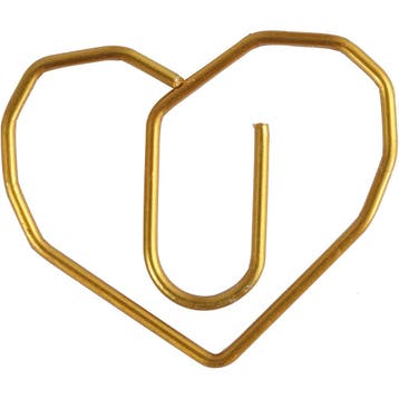Clips, hart, afm 30x20 mm, goud, 6 stuk/ 1 doos, Nieuw