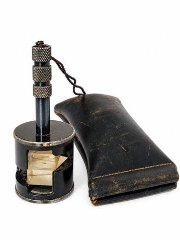 Microscoop - Stéréoscope de poche ancien à prismes –