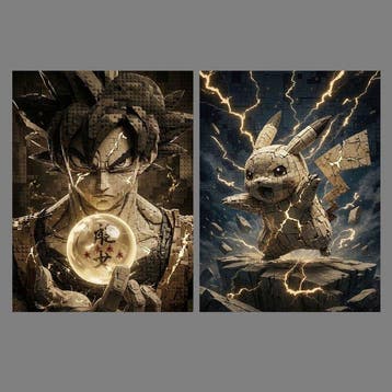 Yamila - XL - Goku y Pikachu: Poder Dorado, Nieuw