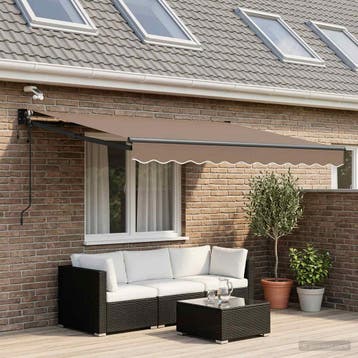 vidaXL Elektrisch Uittrekbaar Zonnescherm Taupe, Tuin en Terras, Verzenden, Nieuw