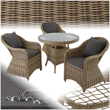 Aluminium rotan zitgroep Zürich 3+1 - natuur, Tuin en Terras, Verzenden, Nieuw