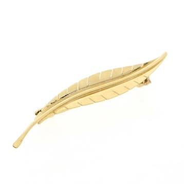 Gouden veer broche, Ophalen of Verzenden, Gebruikt, Goud, Goud
