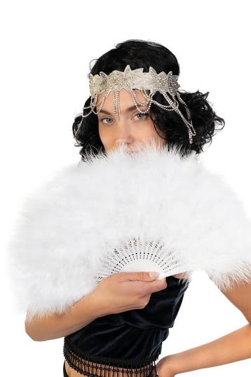 Waaier Luxe Wit Fan Veertjes Dons Witte Handwaaier Vouwwaaie, Ophalen of Verzenden, Nieuw