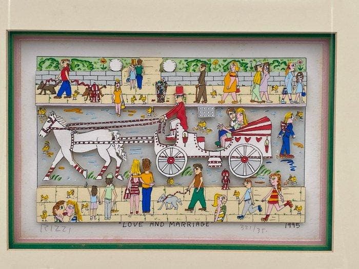 James Rizzi (1950-2011) - LOVE AND MARRIAGE · With, Antiek en Kunst, Kunst | Designobjecten