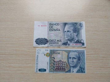 Spanje. - 2 x 10 000 Pesetas - various dates - Pick 161 and, Postzegels en Munten, Bankbiljetten | Europa | Niet-Eurobiljetten