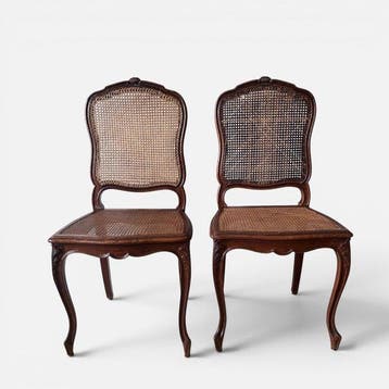 Stoel (2) - Hout, Rattan
