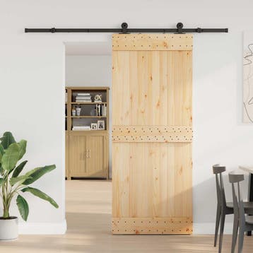 vidaXL Schuifdeur NARVIK 85 x 210 cm (213,5 cm) Naturel en, Doe-het-zelf en Verbouw, Verzenden, Nieuw