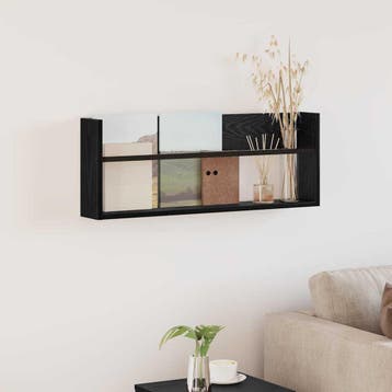 vidaXL Tijdschrift Rek Zwart Eiken 80 x 12 x 30 cm Bewerkt, Verzenden, Nieuw