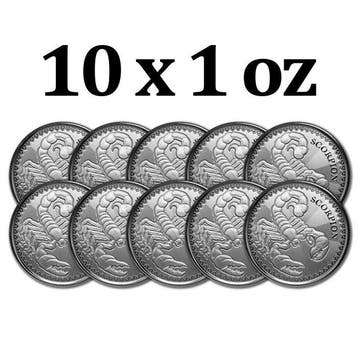 Tsjaad. 500 Francs 10 x 2022 1 oz 500 CFA Chad Scorpion