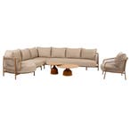 June Martinique modulaire hoek loungeset 6 delig teak amber, Ophalen of Verzenden, Nieuw