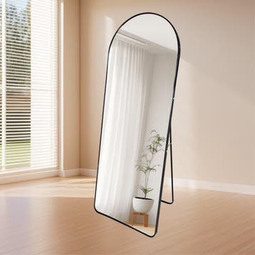 LoXa Passpiegel Luxora Zwart – 160x60 cm – Staand of Hangend, Huis en Inrichting, Woonaccessoires | Spiegels, Verzenden, Nieuw