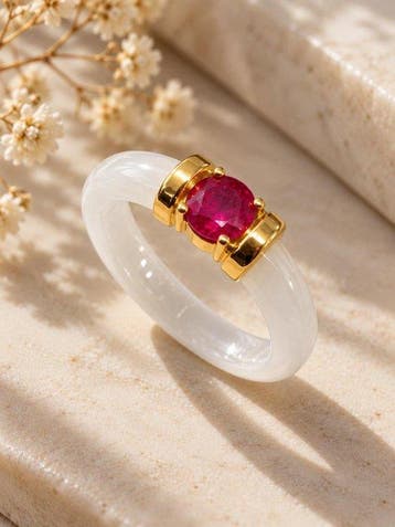 Zonder minimumprijs - Ring Zilver - 7.90ct. tw. Robijn -, Nieuw