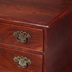 Kleine  Haagse commode in mahonie  3-zijdig gebogen met 4 la, Ophalen of Verzenden